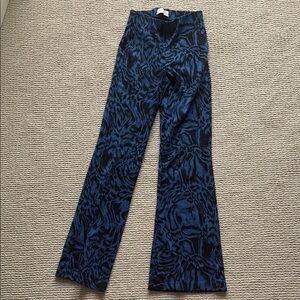 UO High Waist Blue Printed Bell Bottom Pants